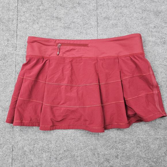 Lululemon Pace Rival Skirt Womens 10 Red Athletic Tennis Preppy Lined Athleisure - Picture 6 of 8